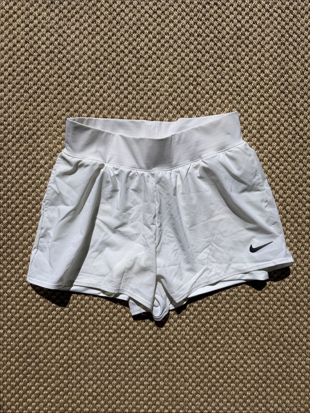 Nike White Women's Athletic Shorts with Swoosh